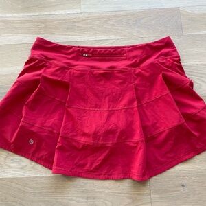 Red Lululemon Pace Rival Mid-Rise Skirt Long Size 10
